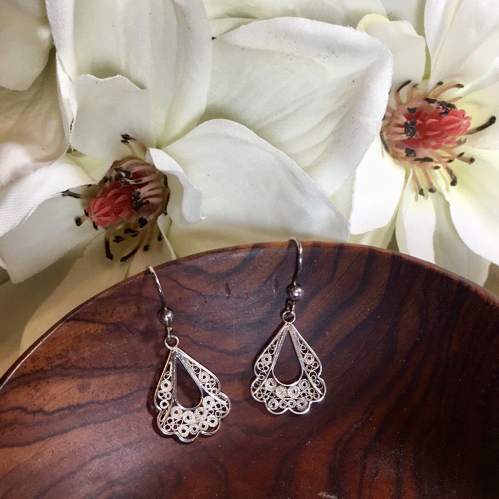 Sterling Silver paisley earrings.